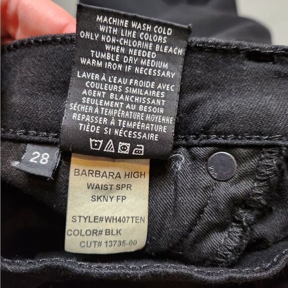 Hudson High Waisted Rise Super Skinny Black Jeans Barbara Stretchy Casual Basic - Picture 11 of 14